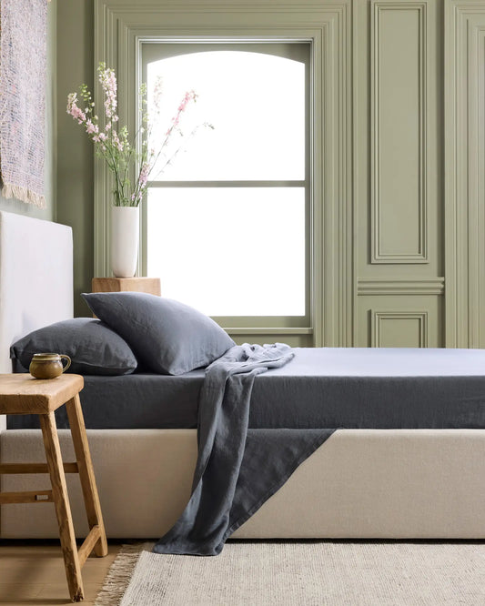 King 100% Linen Sheet Set